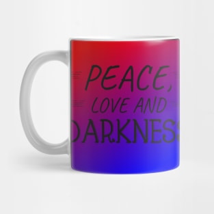 Peace Love and Darkness - Boho Goth, Bohemian Goth, Dark Hippie, Gothic - purple, red, blue Mug